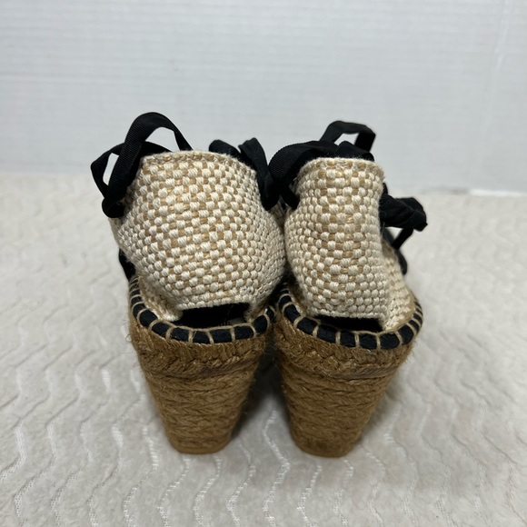 Burberry Women’s Size 37 US 6.5 Ankle Wrap Espadrilles Wedge Open Toe EUC - Picture 8 of 13